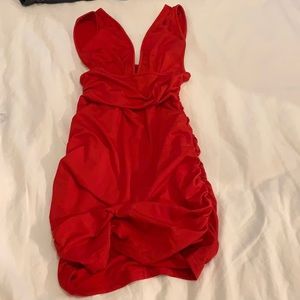 Red mini dress